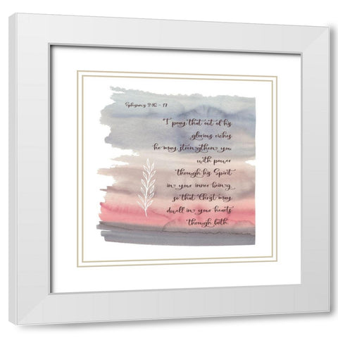 Ephesians Watercolor White Modern Wood Framed Art Print with Double Matting by Moss, Tara