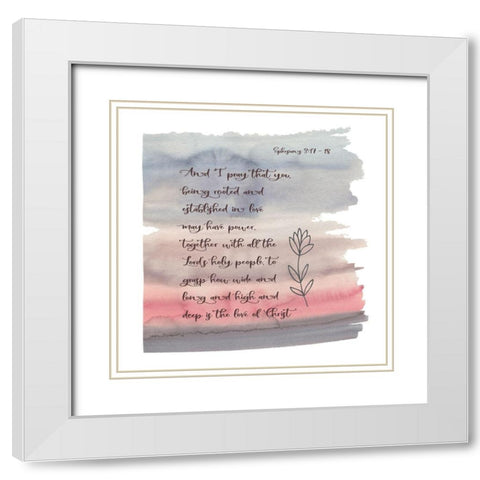 Ephesians Watercolor White Modern Wood Framed Art Print with Double Matting by Moss, Tara