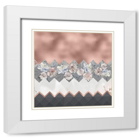 Scandinavian Pink White Modern Wood Framed Art Print with Double Matting by Moss, Tara