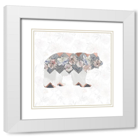 Square Bear White Modern Wood Framed Art Print with Double Matting by Moss, Tara