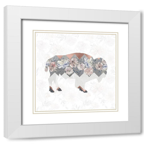 Square Buffalo White Modern Wood Framed Art Print with Double Matting by Moss, Tara