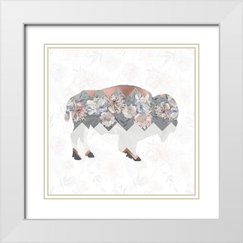 Square Buffalo White Modern Wood Framed Art Print with Double Matting by Moss, Tara