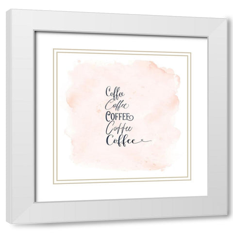 Coffee x 5 White Modern Wood Framed Art Print with Double Matting by Moss, Tara