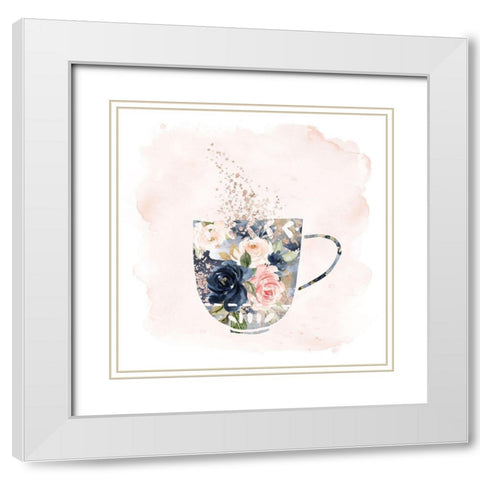 Floral Mug White Modern Wood Framed Art Print with Double Matting by Moss, Tara