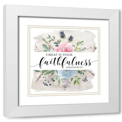 Faithfulness White Modern Wood Framed Art Print with Double Matting by Moss, Tara