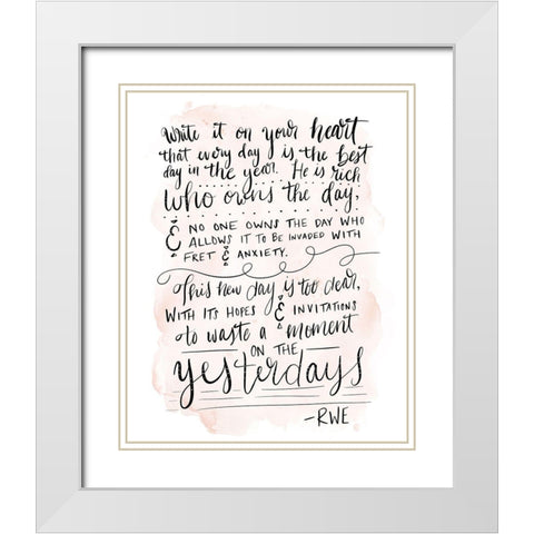 On Your Heart White Modern Wood Framed Art Print with Double Matting by Moss, Tara