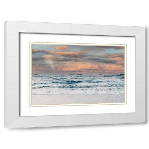 Ocean and Sun White Modern Wood Framed Art Print with Double Matting by Moss, Tara