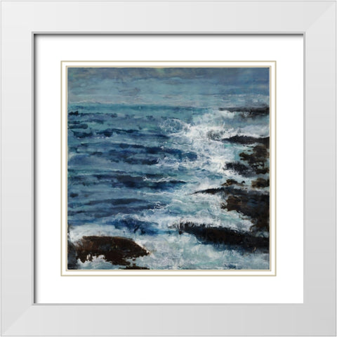 Lunar Midnight White Modern Wood Framed Art Print with Double Matting by Shanti, Shima