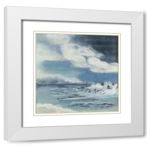 Holding Back White Modern Wood Framed Art Print with Double Matting by Shanti, Shima