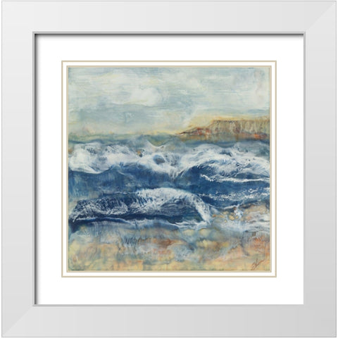 Awash White Modern Wood Framed Art Print with Double Matting by Shanti, Shima