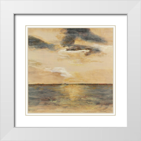 Color of Silence White Modern Wood Framed Art Print with Double Matting by Shanti, Shima