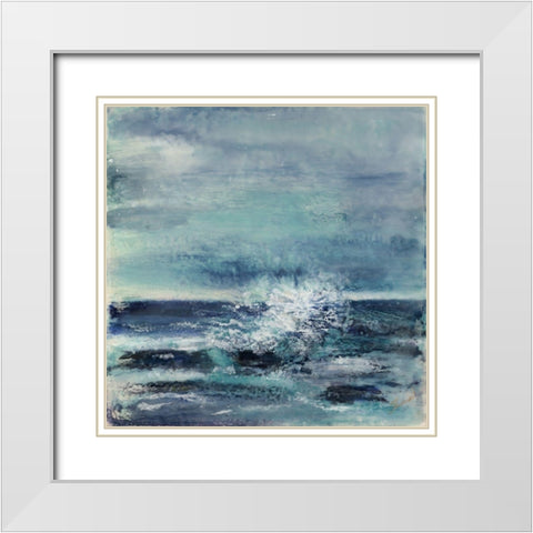 Celeste and Sea Arise White Modern Wood Framed Art Print with Double Matting by Shanti, Shima