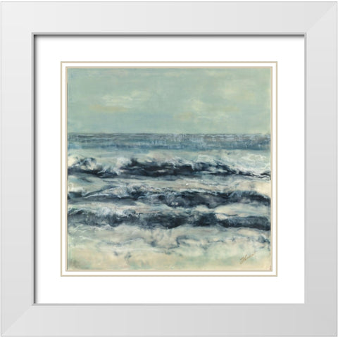Crossing Currents White Modern Wood Framed Art Print with Double Matting by Shanti, Shima