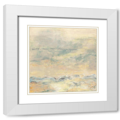 Quietude White Modern Wood Framed Art Print with Double Matting by Shanti, Shima