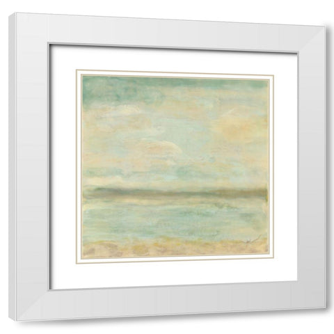 Serenity White Modern Wood Framed Art Print with Double Matting by Shanti, Shima