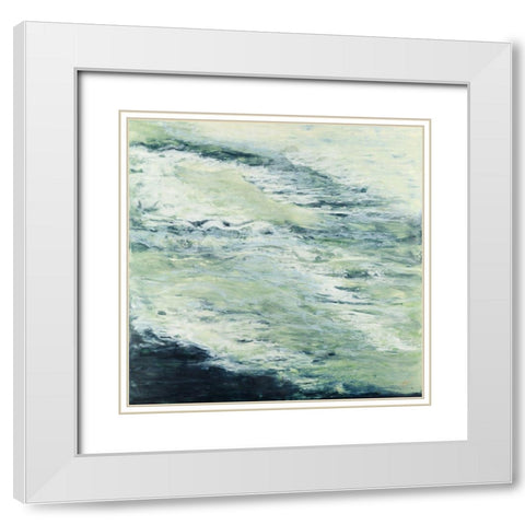 White Water White Modern Wood Framed Art Print with Double Matting by Shanti, Shima