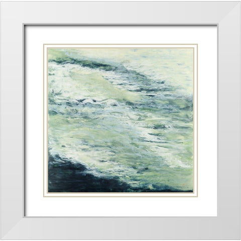 White Water White Modern Wood Framed Art Print with Double Matting by Shanti, Shima