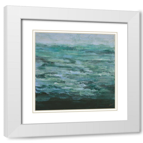 River Run White Modern Wood Framed Art Print with Double Matting by Shanti, Shima