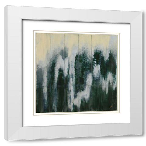Sheets of Rain White Modern Wood Framed Art Print with Double Matting by Shanti, Shima