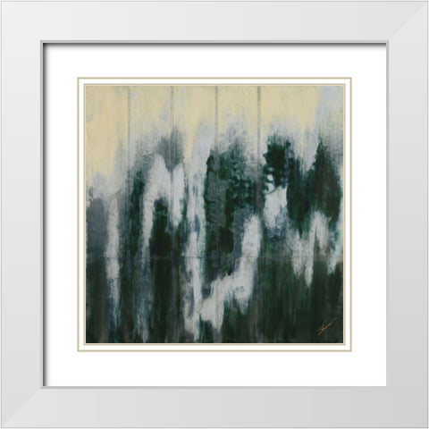 Sheets of Rain White Modern Wood Framed Art Print with Double Matting by Shanti, Shima