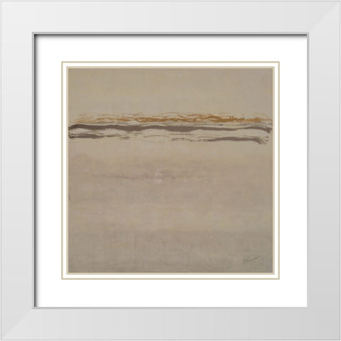 Lucence White Modern Wood Framed Art Print with Double Matting by Shanti, Shima