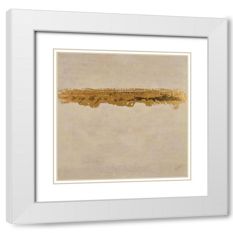 Luminescence White Modern Wood Framed Art Print with Double Matting by Shanti, Shima