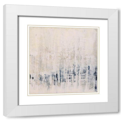 Blue Ice White Modern Wood Framed Art Print with Double Matting by Shanti, Shima