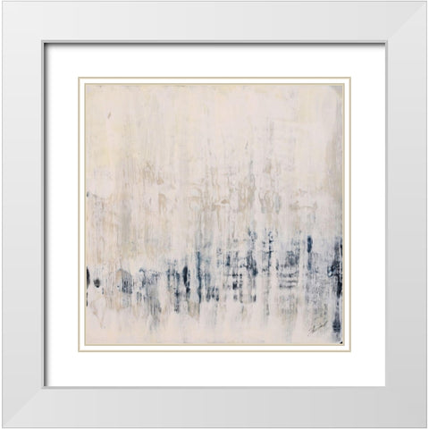 Blue Ice White Modern Wood Framed Art Print with Double Matting by Shanti, Shima