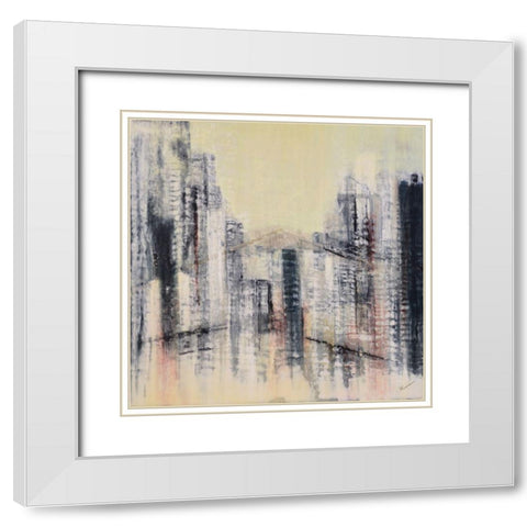 Sentinel White Modern Wood Framed Art Print with Double Matting by Shanti, Shima