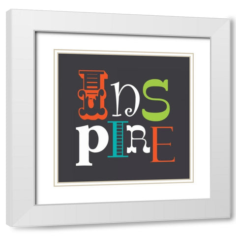 Inspire White Modern Wood Framed Art Print with Double Matting by Robinson, Tamara