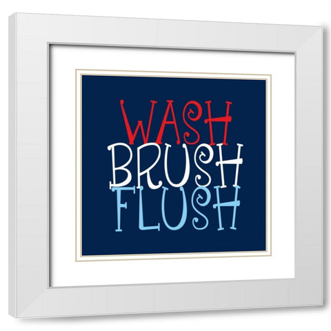 Wash Brush Flush White Modern Wood Framed Art Print with Double Matting by Robinson, Tamara