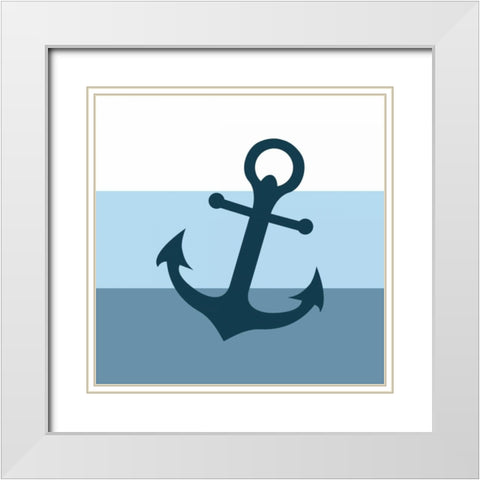Anchor White Modern Wood Framed Art Print with Double Matting by Robinson, Tamara