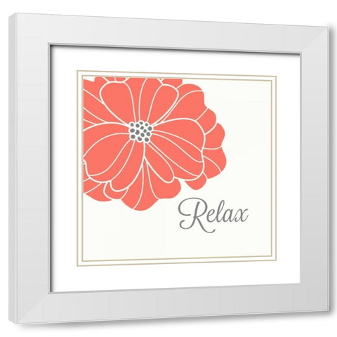 Relax White Modern Wood Framed Art Print with Double Matting by Robinson, Tamara