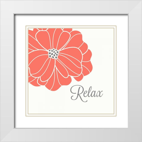 Relax White Modern Wood Framed Art Print with Double Matting by Robinson, Tamara