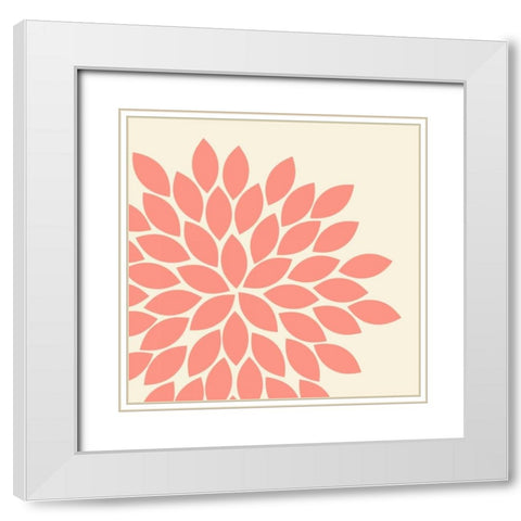 Flower Burst I White Modern Wood Framed Art Print with Double Matting by Robinson, Tamara