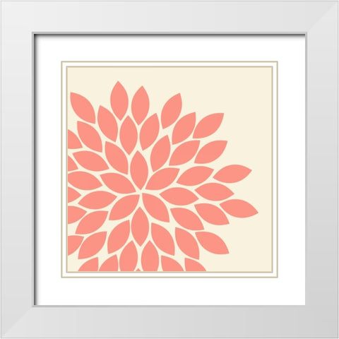 Flower Burst I White Modern Wood Framed Art Print with Double Matting by Robinson, Tamara