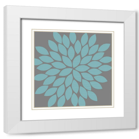 Flower Burst II White Modern Wood Framed Art Print with Double Matting by Robinson, Tamara