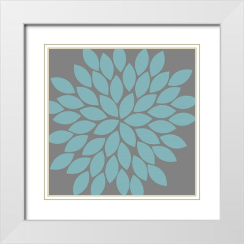 Flower Burst II White Modern Wood Framed Art Print with Double Matting by Robinson, Tamara