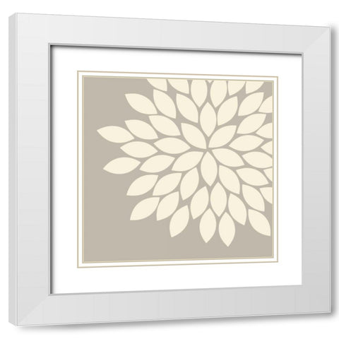 Flower Burst III White Modern Wood Framed Art Print with Double Matting by Robinson, Tamara