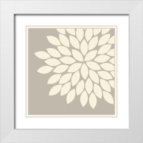 Flower Burst III White Modern Wood Framed Art Print with Double Matting by Robinson, Tamara