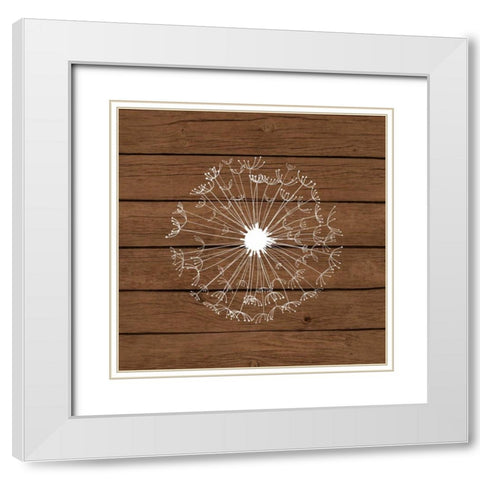 Brown Dandelion II White Modern Wood Framed Art Print with Double Matting by Robinson, Tamara