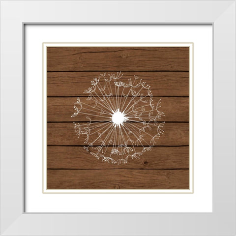 Brown Dandelion II White Modern Wood Framed Art Print with Double Matting by Robinson, Tamara
