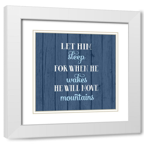 Let Him Sleep  White Modern Wood Framed Art Print with Double Matting by Robinson, Tamara