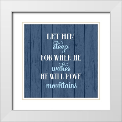 Let Him Sleep  White Modern Wood Framed Art Print with Double Matting by Robinson, Tamara