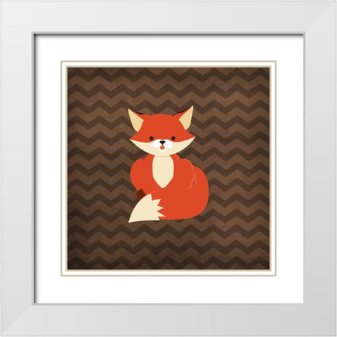 Fox II White Modern Wood Framed Art Print with Double Matting by Robinson, Tamara