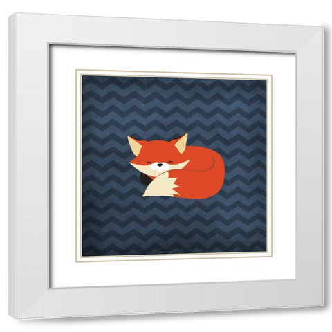 Fox III White Modern Wood Framed Art Print with Double Matting by Robinson, Tamara