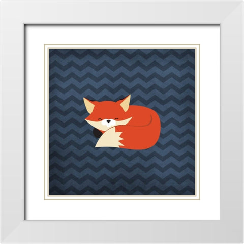 Fox III White Modern Wood Framed Art Print with Double Matting by Robinson, Tamara