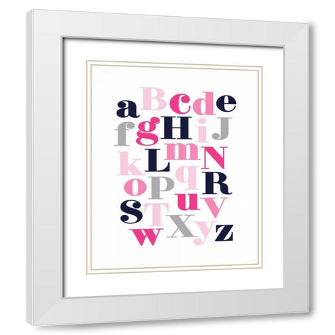 ABC White Modern Wood Framed Art Print with Double Matting by Robinson, Tamara