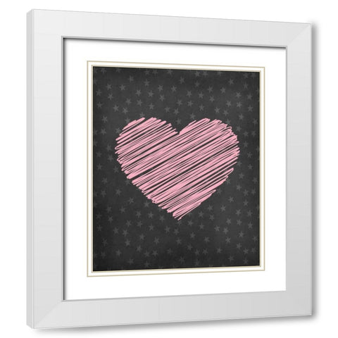 Heart White Modern Wood Framed Art Print with Double Matting by Robinson, Tamara