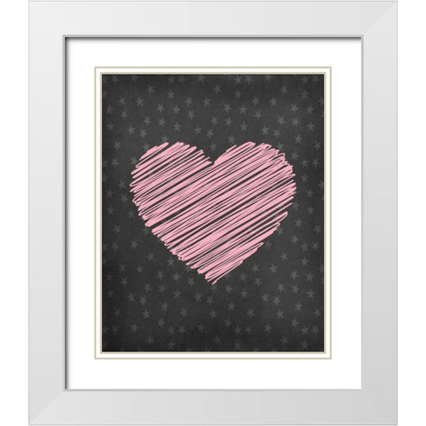 Heart White Modern Wood Framed Art Print with Double Matting by Robinson, Tamara